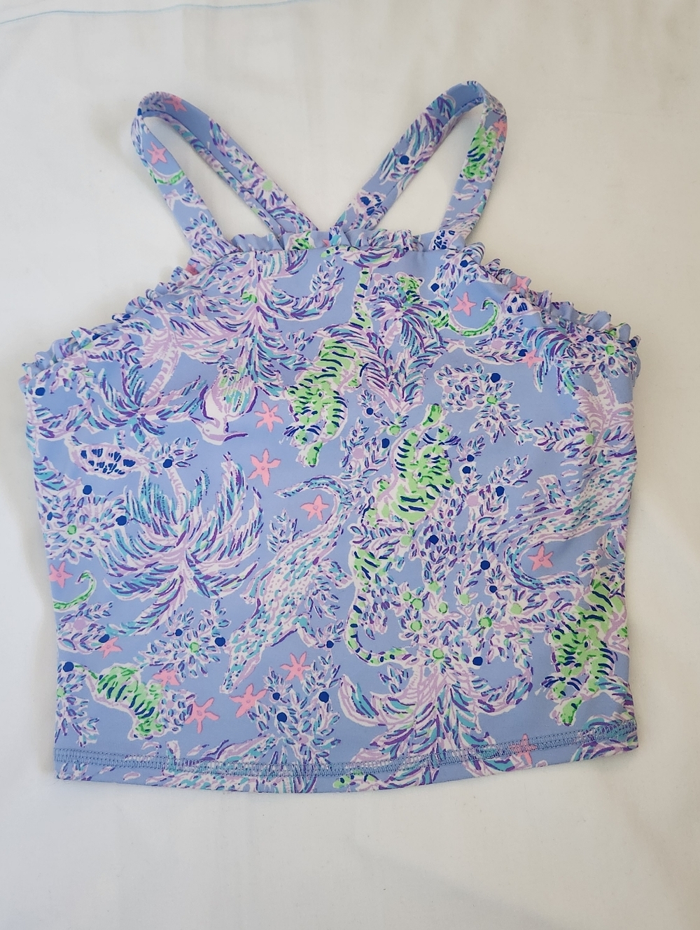 Lilly Pulitzer Luxletic Bra Tank Blue Peri Tiger XS